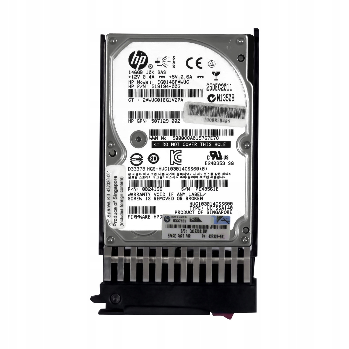 Hp 518194-003 146GB 10K 16MB SAS-2 2.5'' EG0146FAWJC