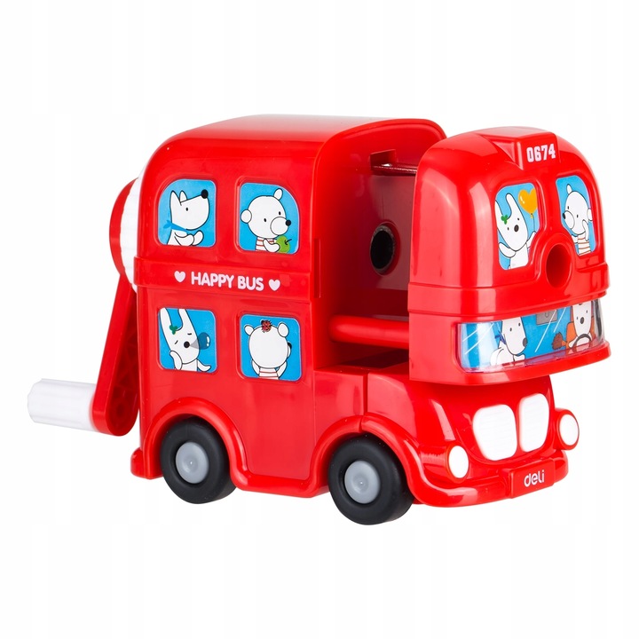 DELI TEMPERÓWKA RĘCZNA NA KORBKĘ SERIA CARS CZERWONA