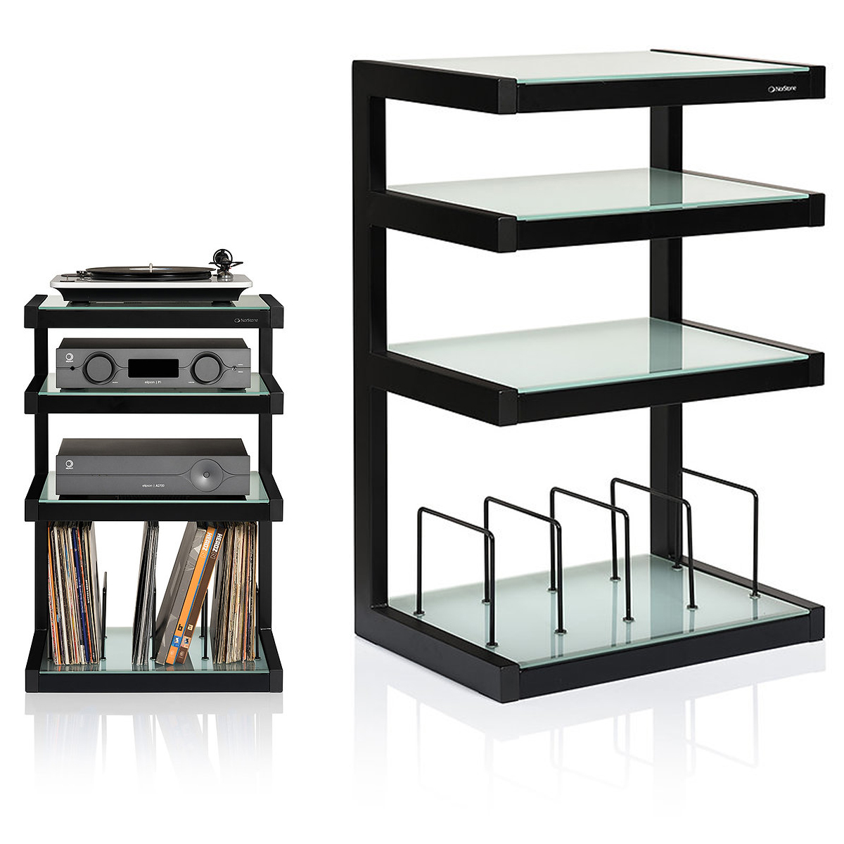 Norstone Esse Hifi Vinyl Hi-Fi Audio Stolík 570 x 860 x 400 mm Frosted Glass