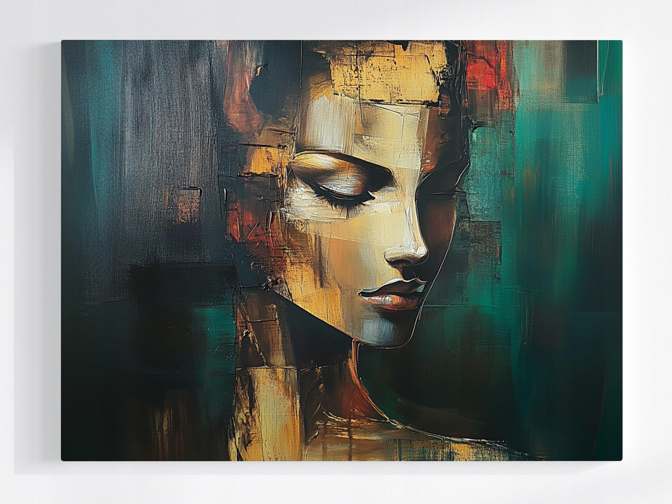 Obraz Na Plátně Plátno Postava Portrét Žena Tvář Zamyšlení 80x60