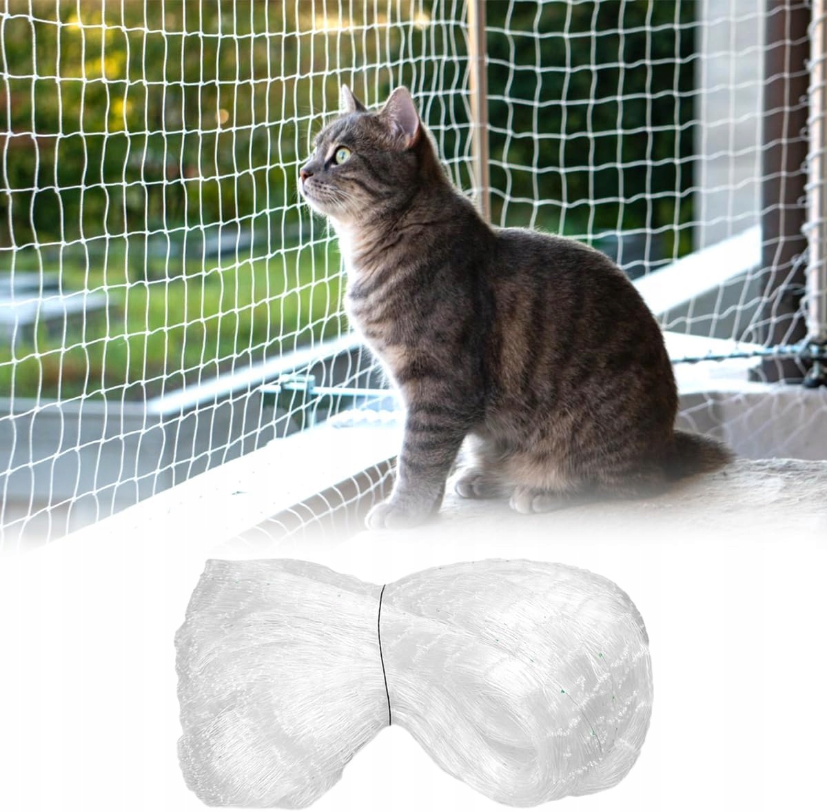 Levně Set Síťka Na Balkon Pro Kočky Holubi Ptáci 8x3M, Oko 25mm Bez Vrtání