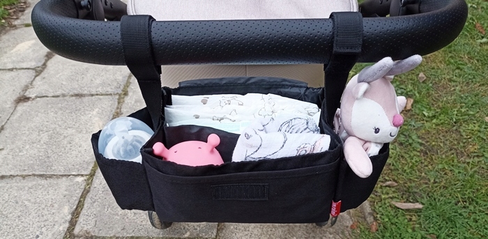 TORBA DO WÓZKA ORGANIZER DLA MAMY TATY UNIWERSALNA Kolor czarny