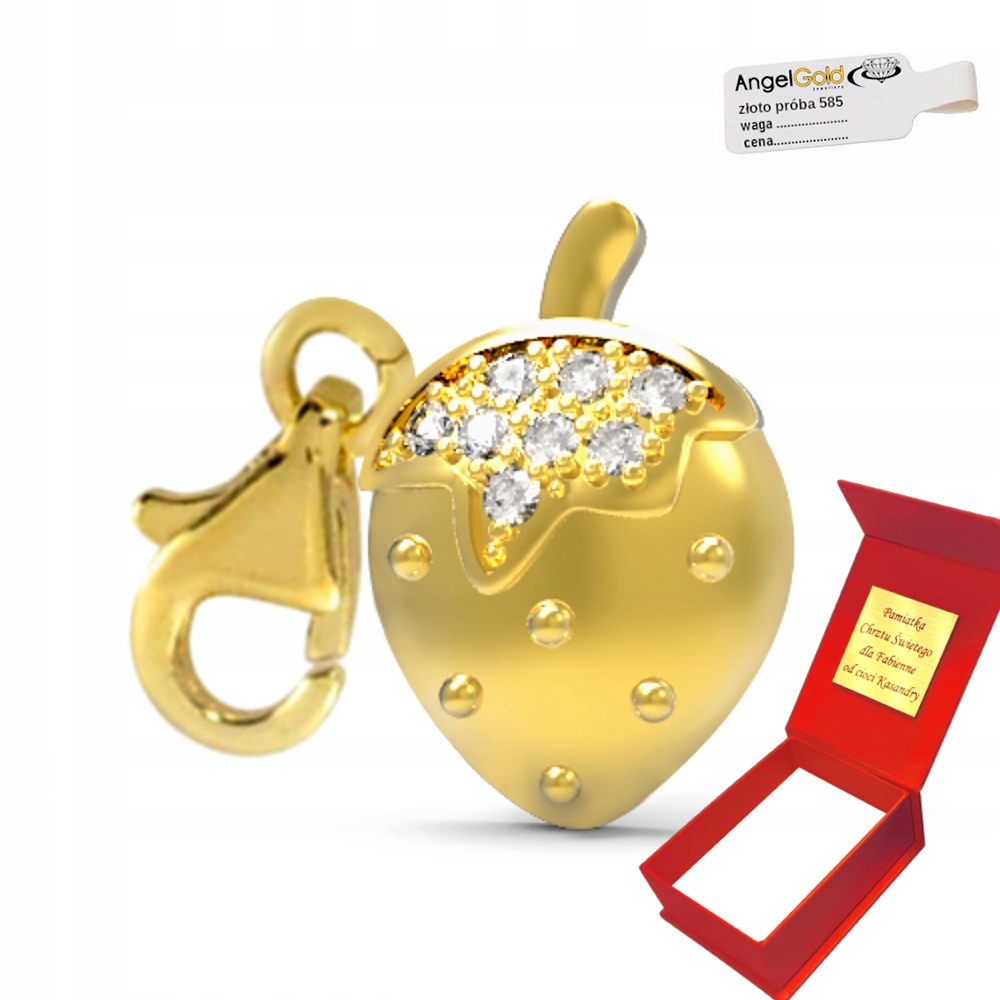 Zlatý Přívěsek Jahoda Se Zirkony Ryzost 585