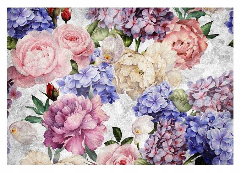 Fototapeta do ložnice Květiny růže beton 416x254