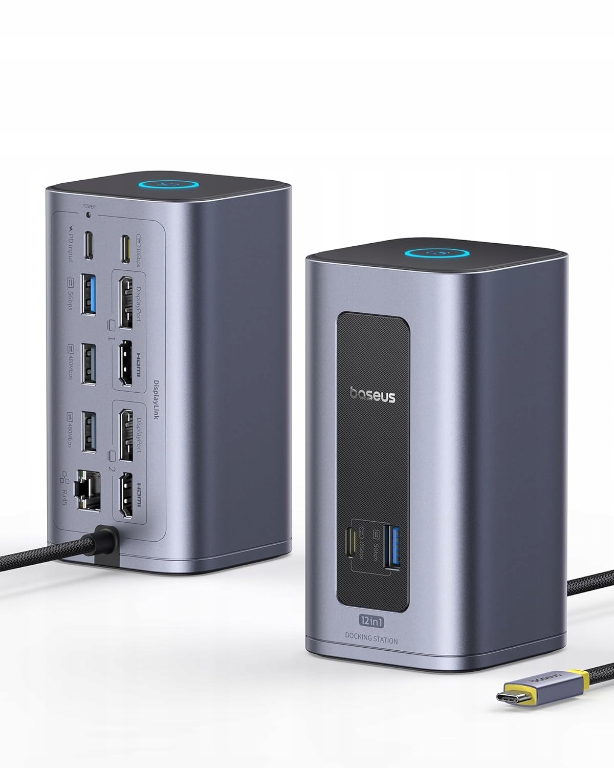 Baseus Stacja dokująca 12w1 Usb-c 100W 4K Hdmi Ethernet
