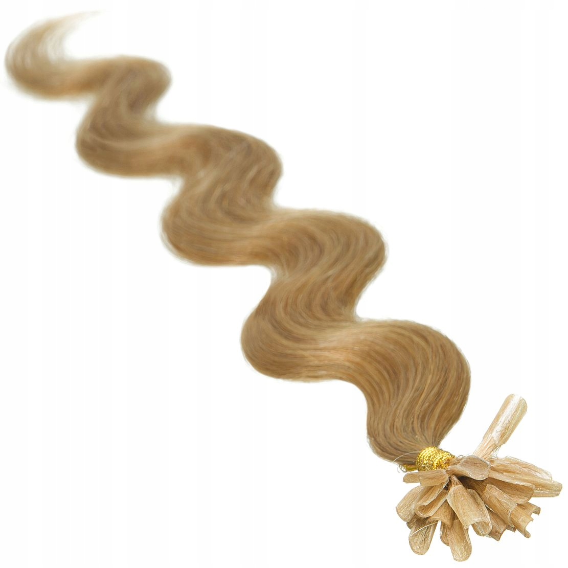 Vlnité Kudrnaté Přírodní Vlasy Na Keratin Pramínek 50 CM teplá blond 14