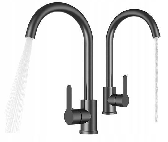 Kuchynská Batéria Prestige Plus Gun Grey, Zaoblený Výtokový Kohútik