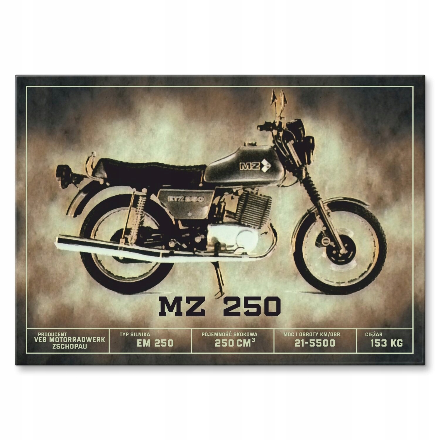 Kovový plakát Mz 250 klasik Dárek 42 x 59 cm