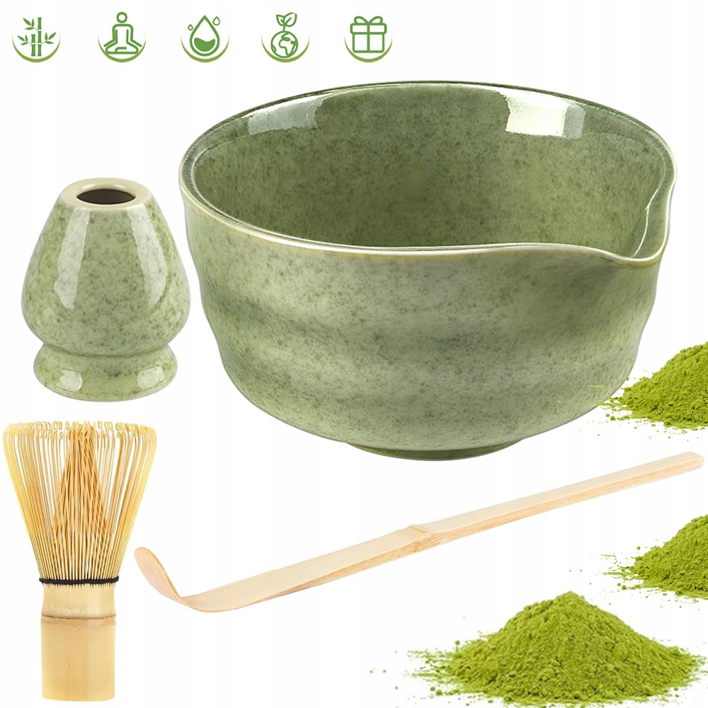 Levně Dárková Sada Bambusový, Keramický, Na Čaj Matchy Lžic 5 Ks