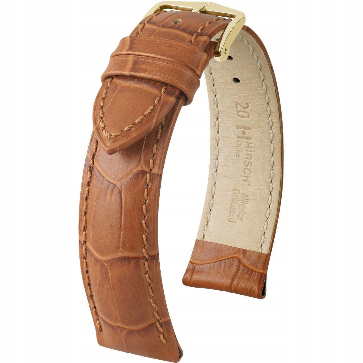 Medově hnědý kožený opasek 14 mm Hirsch Duke 01028175-1-14 (M)