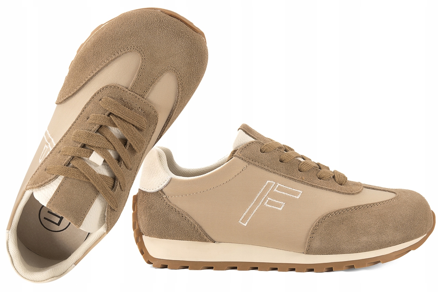 Filippo DP7724 Barefoot Kožené Polobotky Dámské Sportovní Tenisky, béžové