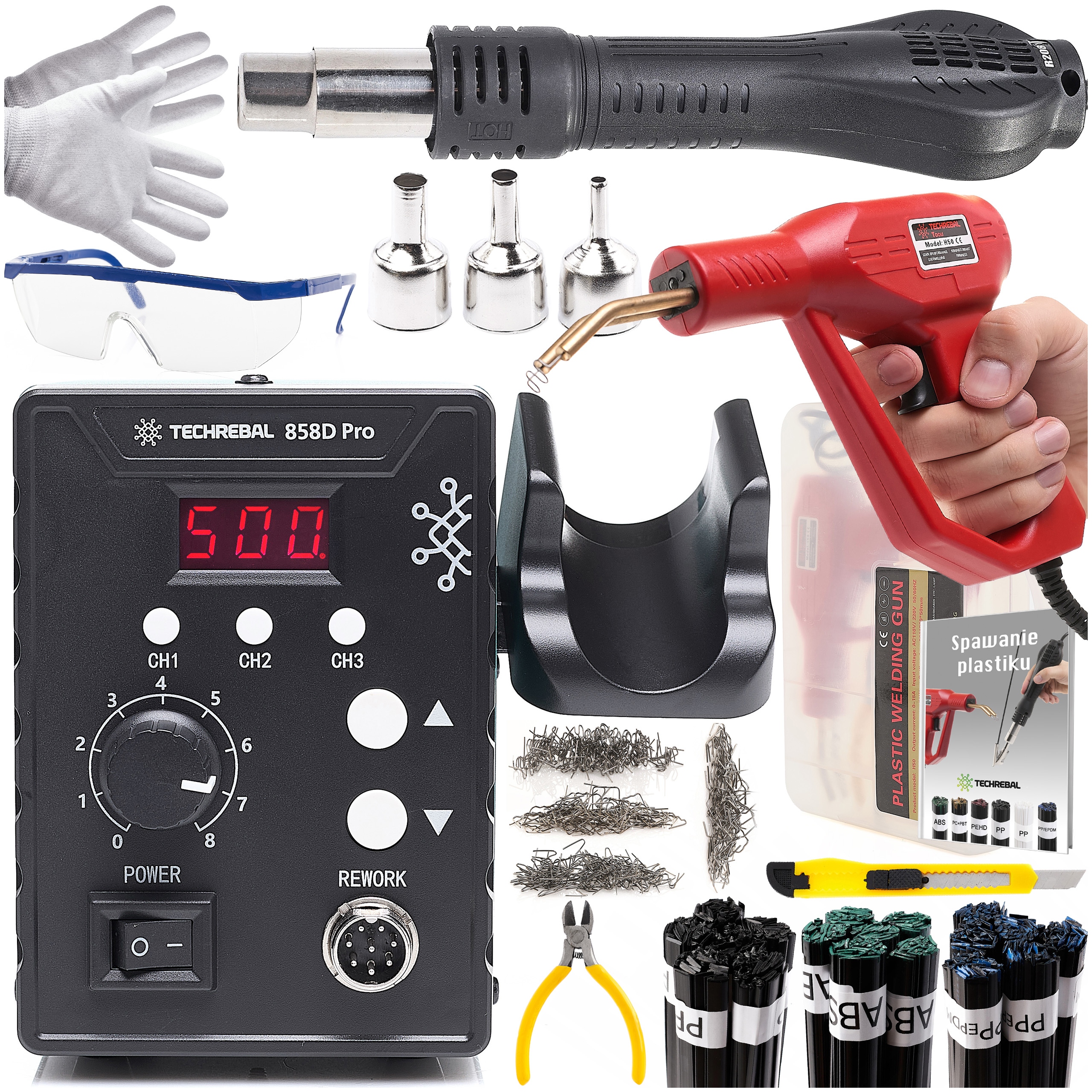 Svářečka, Sešívačka Plastů 858D, Pojivo Pro Svařování Plastů Abs Pp Max