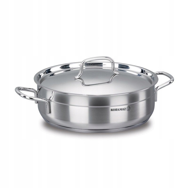 Hrniec Nízky Korkmaz Alfa 5.5 L na indukciu Nerezová Oceľ 28 cm