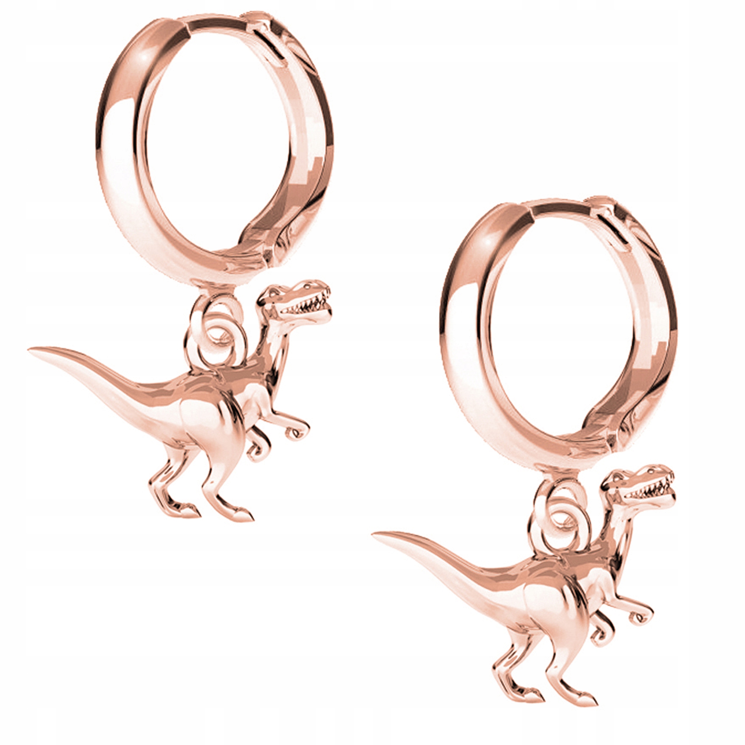 Náušnice Dinosaurus T-rex růžové zlato 925