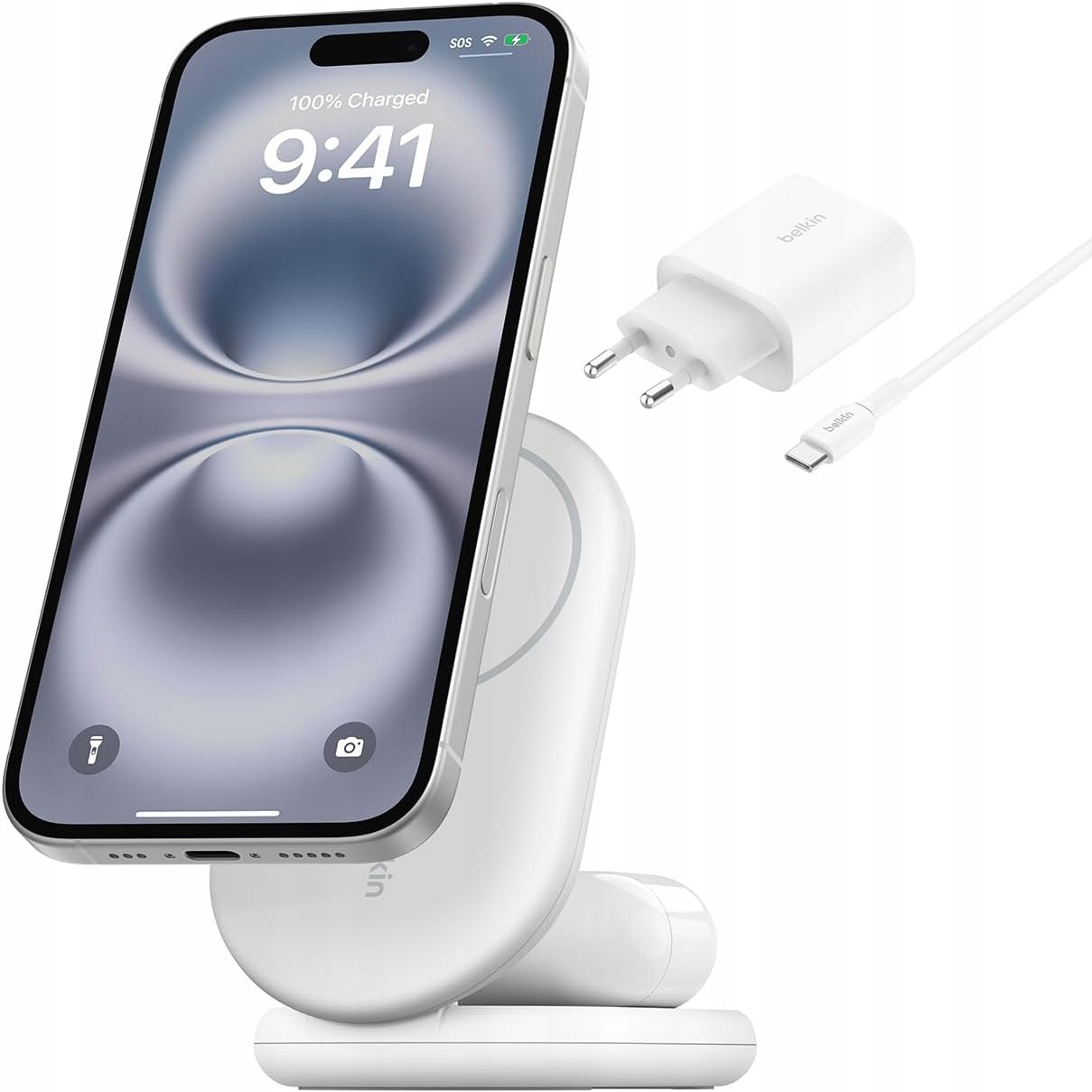 Belkin Ładowarka indukcyjna do iPhone do MagSafe, Qi2 15W 5W rozkładana