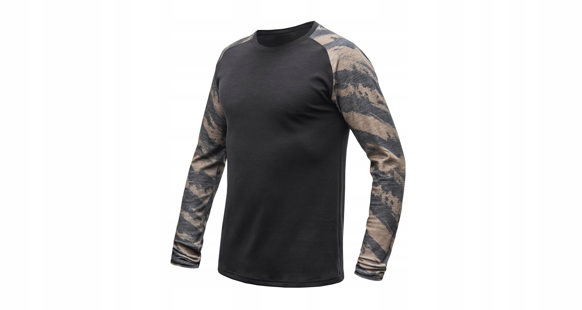 Sensor Merino Blend Impress Pánské Triko Dl.rukáv černá/brush Velikost S