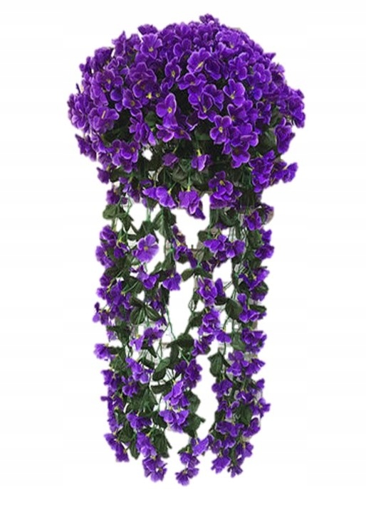 

2x Sztuczny Kwiat Balkon Pelargonia fiolet ciemny