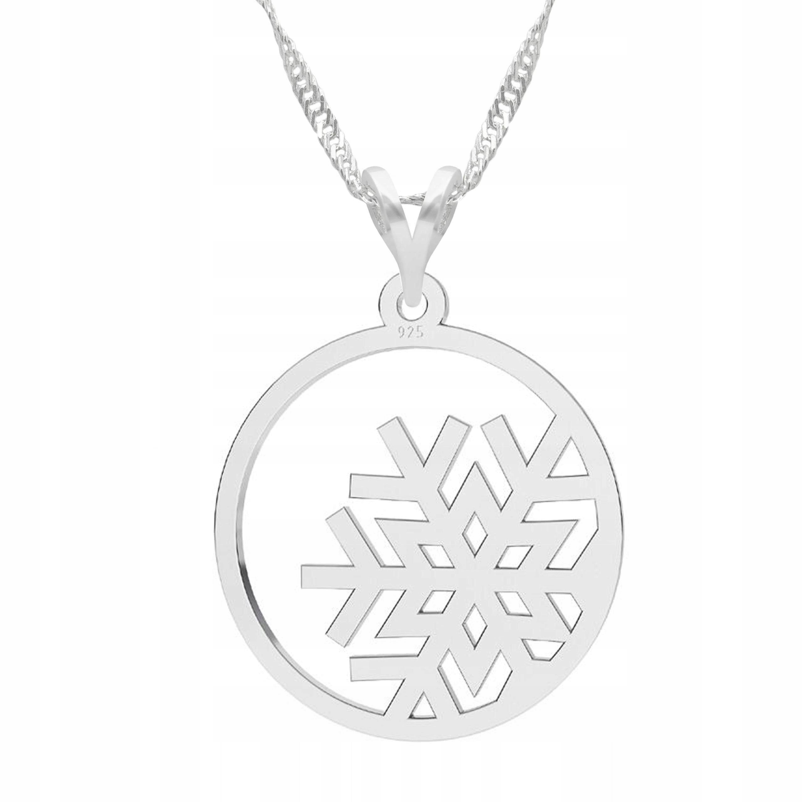 Stříbrný náhrdelník Sněhová vločka Zima Sněhurka Sněhová Vločka Plech Stříbro 925