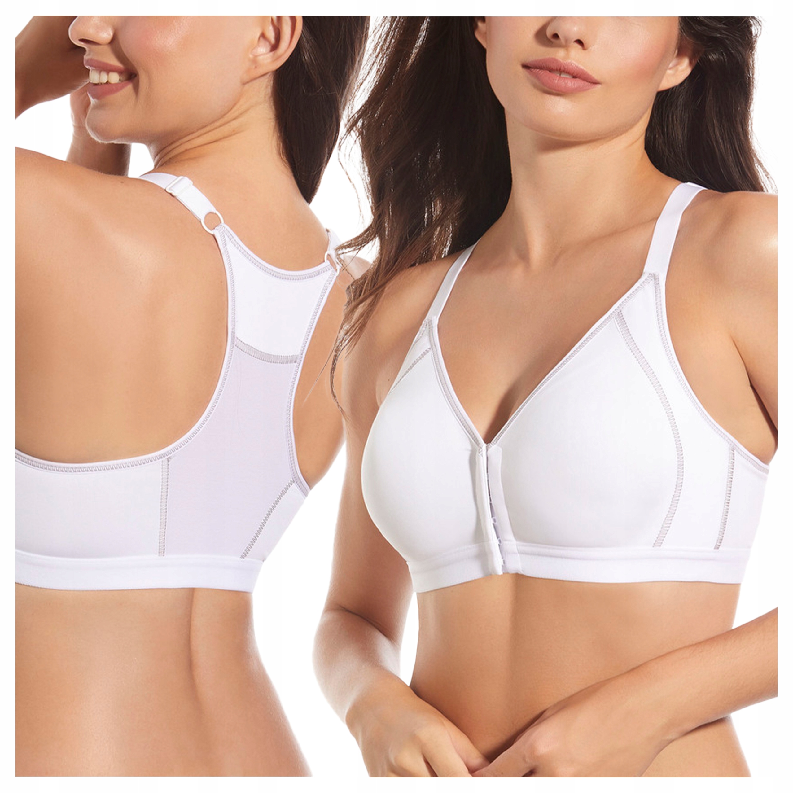 Pohodlná měkká podprsenka se zapínáním vpředu bez kostic Nora Bílá 95C