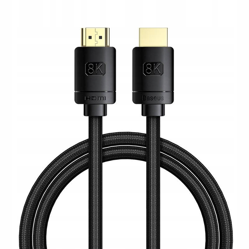 BASEUS MOCNY KABEL PRZEWÓD HDMI 2.1 8K 60HZ UHD 4K 120 HZ 3D HDR 48 GBPS 1M Stan opakowania oryginalne