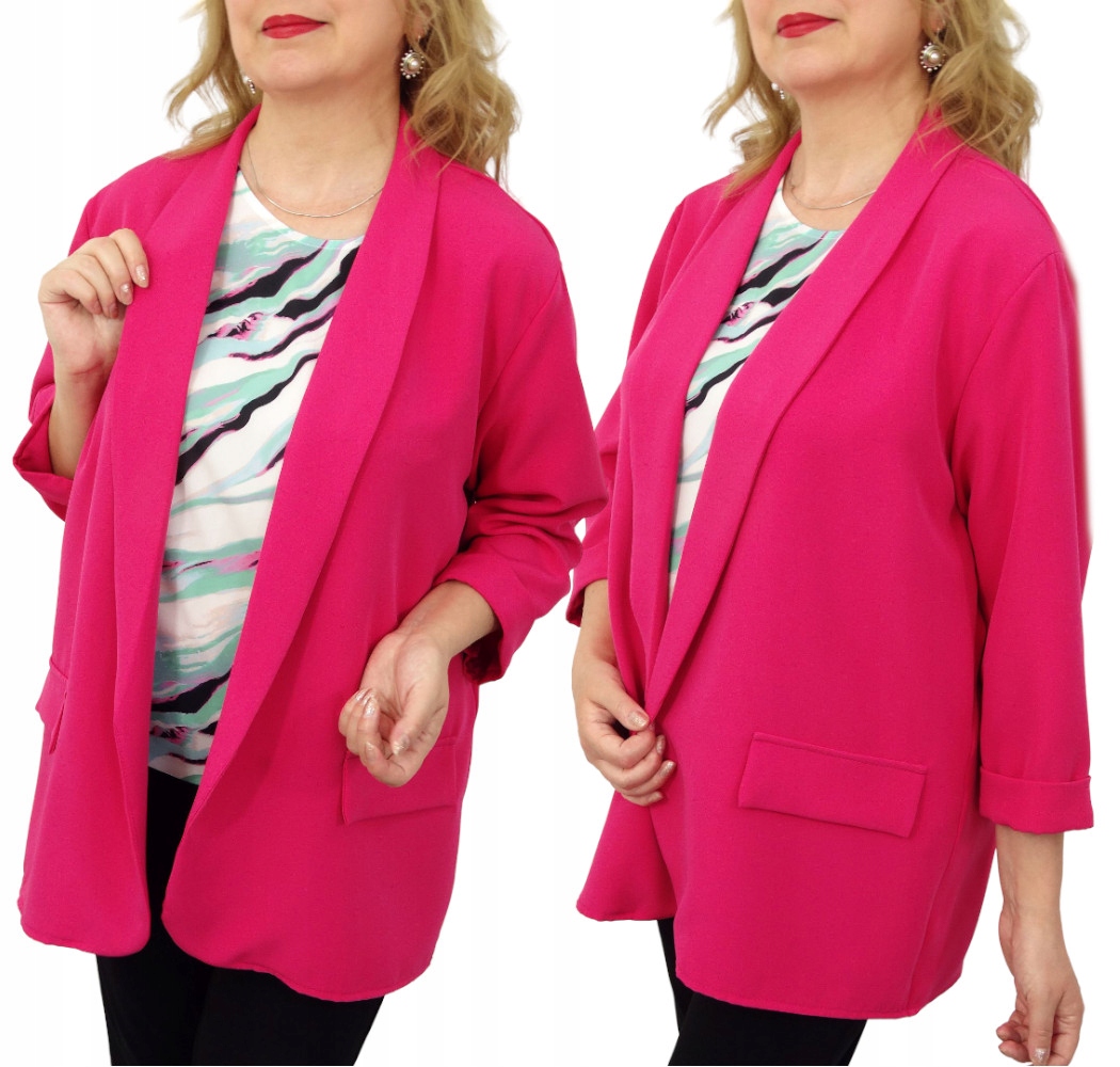 Lekka Marynarka Damska Narzutka Duże Rozmiary 46 3XL