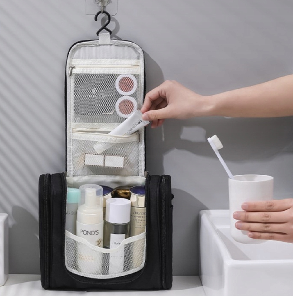 KOSMETYCZKA WISZĄCA PODRÓŻNA Z HACZYKIEM CZARNA XL Stan opakowania oryginalne