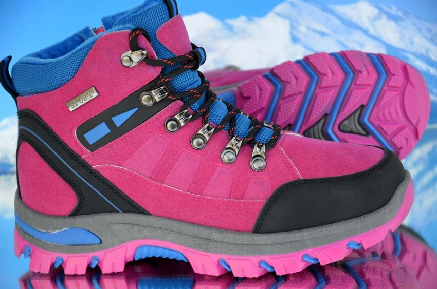 BUTY ZIMOWE OCIELANE TREKINGOWE MOCNE W GÓRY -% TRAPERY SPORTOWE MODNE ZIMA Rozmiar 40