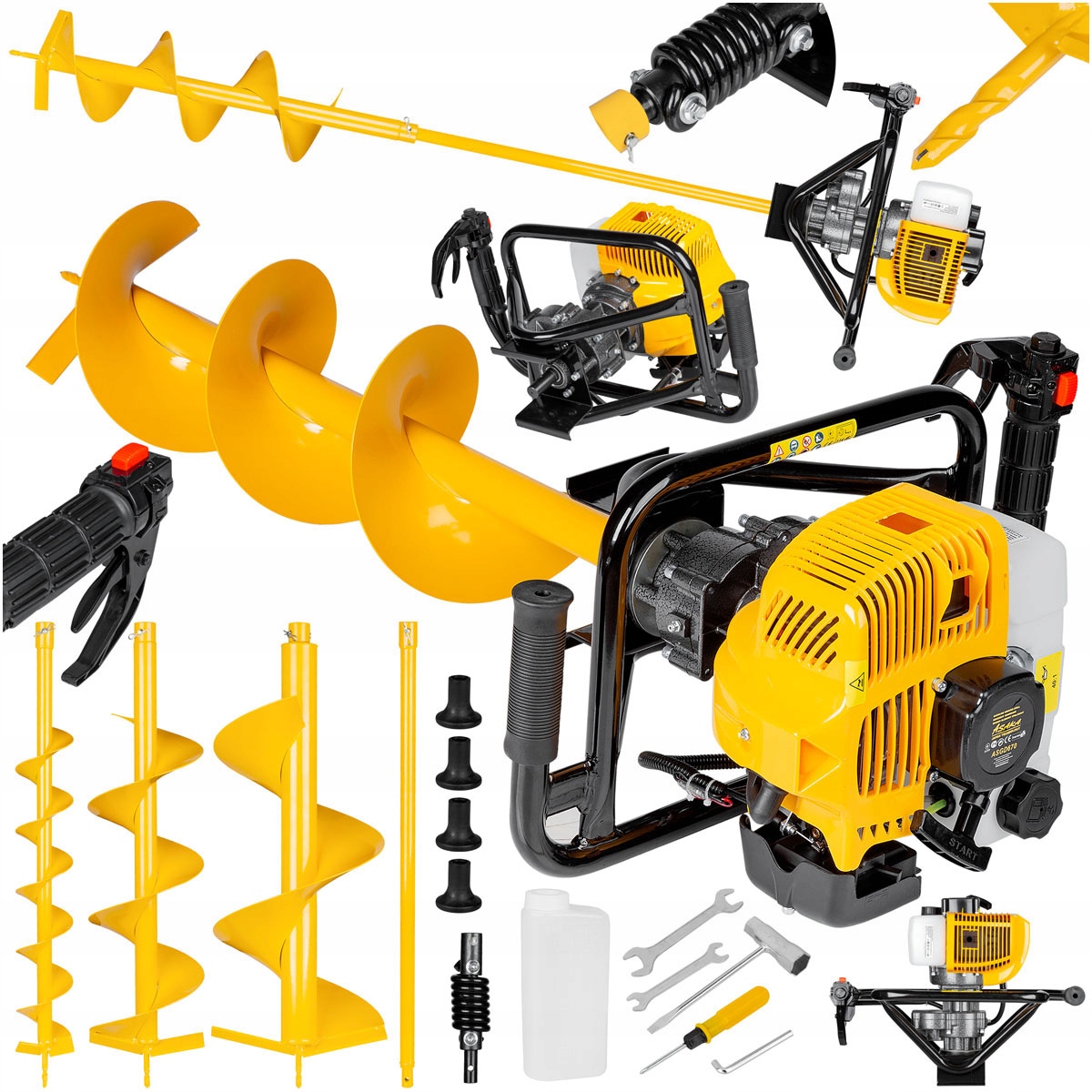 WIERTNICA GLEBOWA ŚWIDER SPALINOWY DO GLEBY ZIEMI 3 WIERTŁA PRZEDŁUŻKA MOC