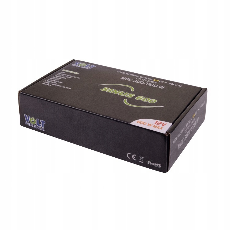 12V 600W PRZETWORNICA NAPIĘCIA PRĄDU 230V SINUS 24 Waga produktu z opakowaniem jednostkowym 0.8 kg