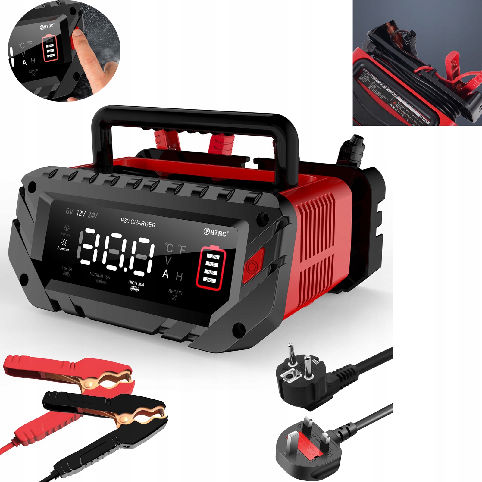 Nabíječka autobaterií 30A 6V-24V Smart nabíječka baterií
