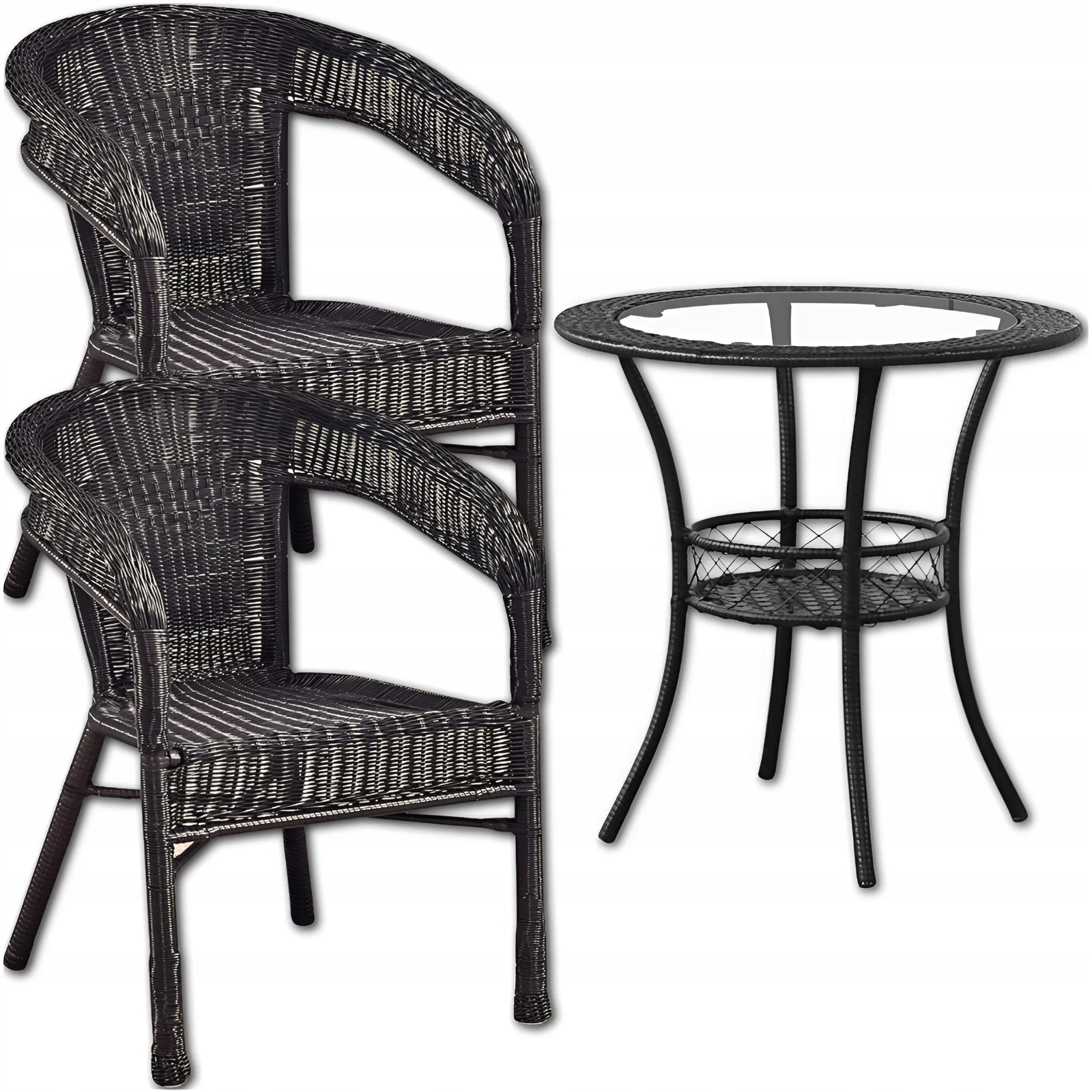 ZESTAW MEBLI OGRODOWYCH TECHNORATTAN 2x KRZESŁO+STOLIK TARASOWE OGRODOWE Producent Memfis