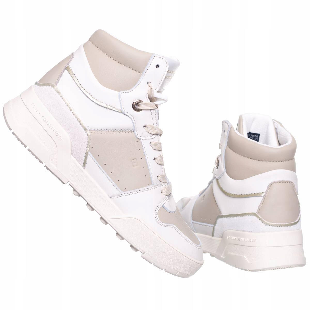 Tommy Hilfiger Dámské Boty High Cut Basket Sneaker Se Béžové vel. 40