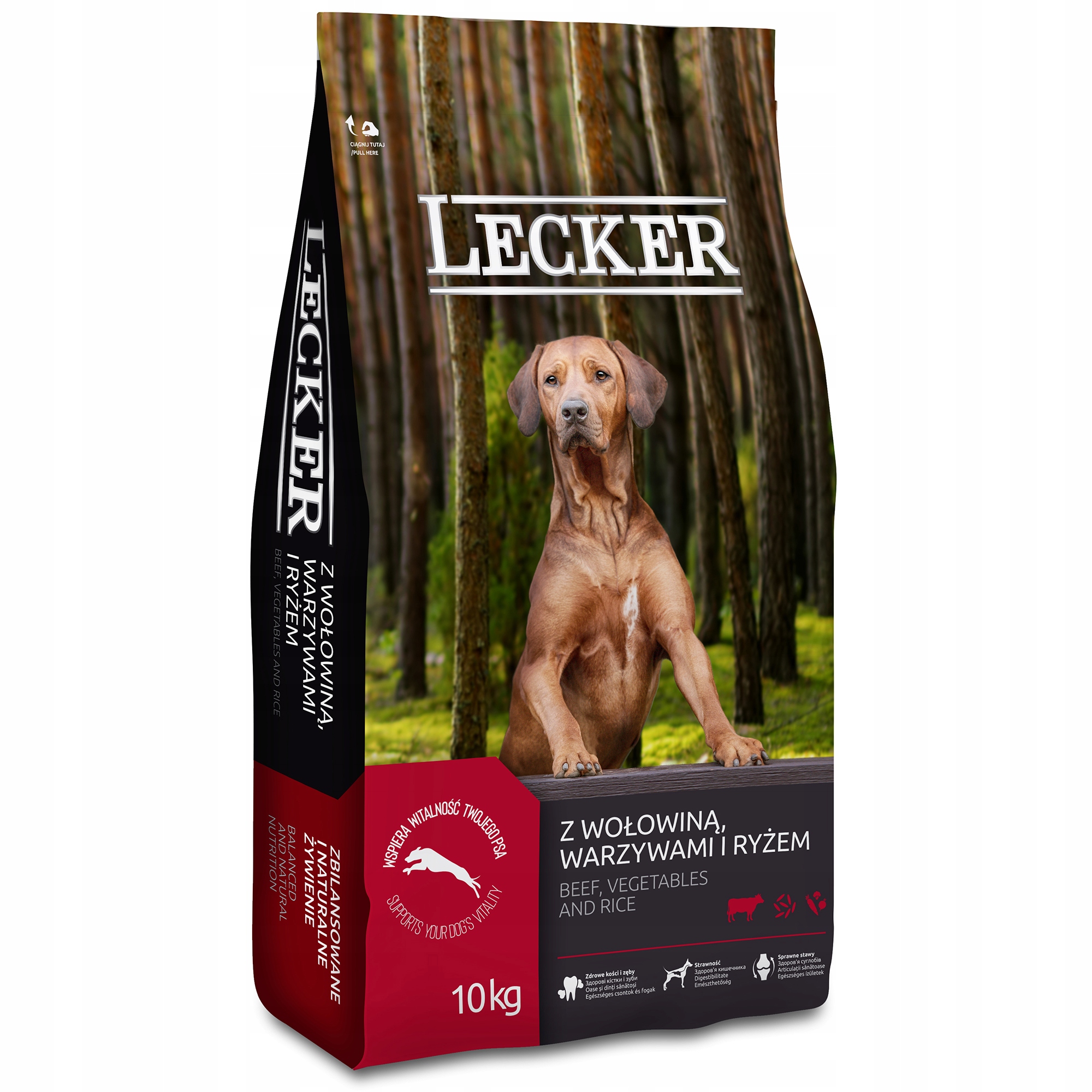 Levně Suché krmivo pro psy Lecker s hovězím masem 10 kg