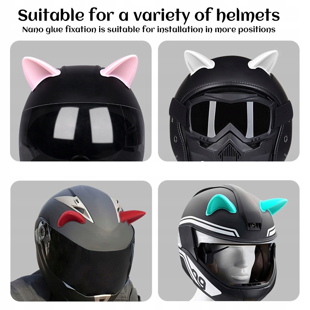 2 KOCIE USZY USZKA KOTA NA KASK OZDOBA CZARNY Producent bez marki