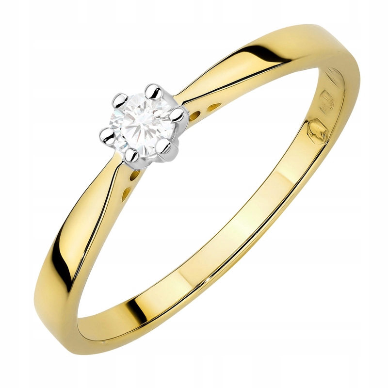 Klasický Prstýnek Zásnubní pr 585 s Briliantem 0,12ct 14k