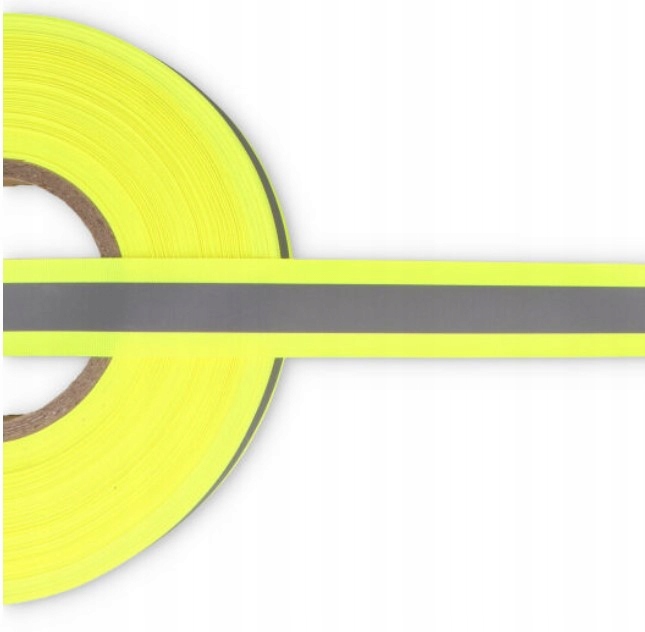 Taśma Odblaskowa Fluorescencyjna 30/15mm Żółta 5M