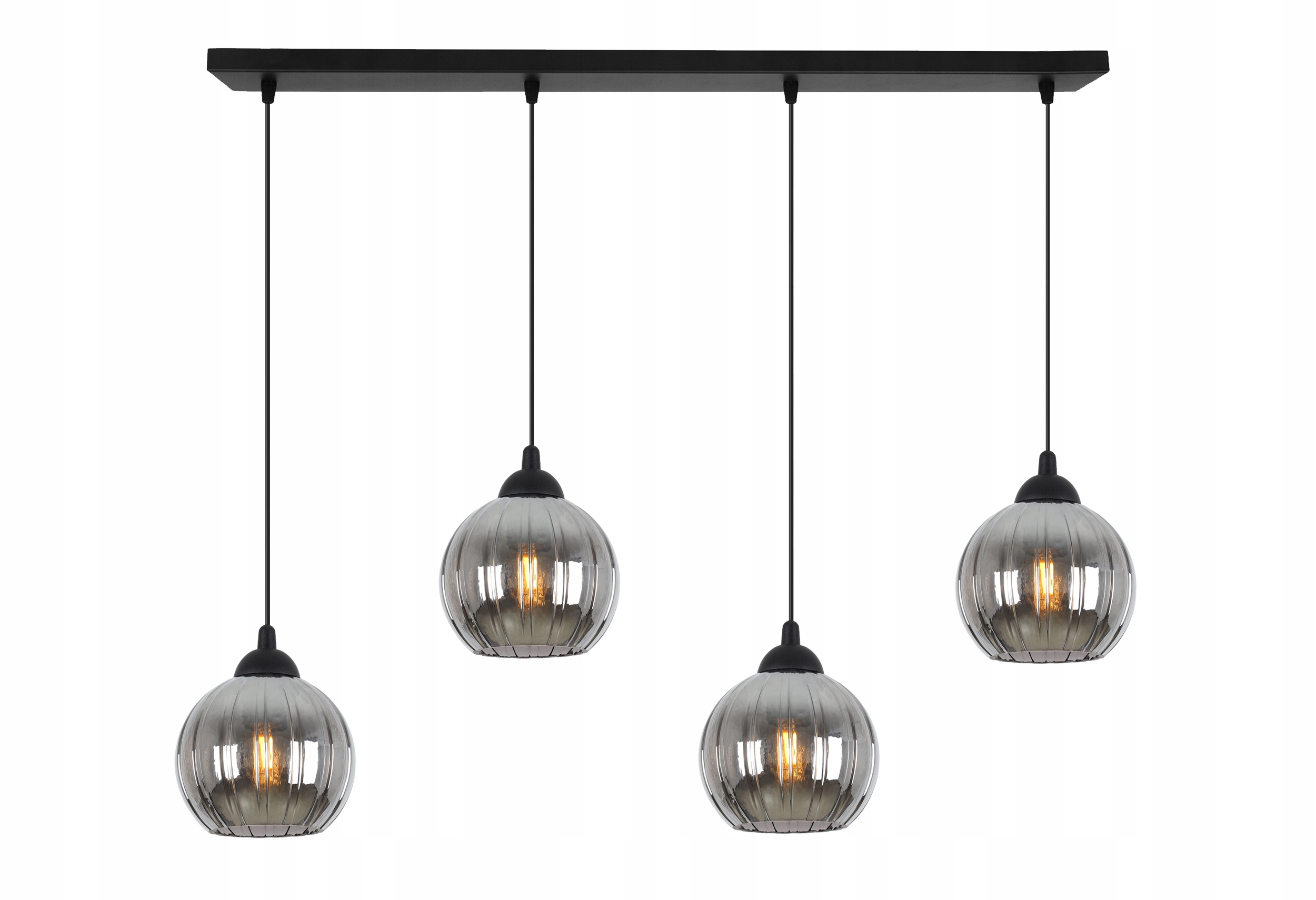 Stropná Závesná Lampa Luster Čierna Grafitová Sklenená Guľa E27 Do Obývačky