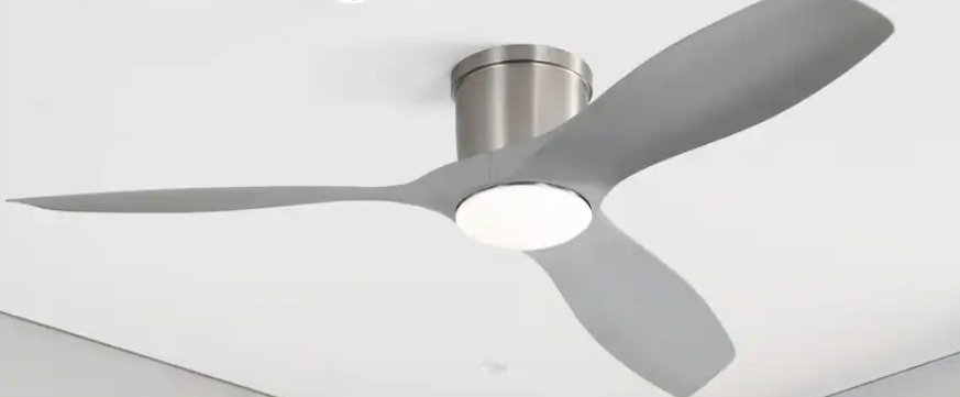 52-palcový prírodný stropný ventilátor s 3 krídlami, strieborný nikel
