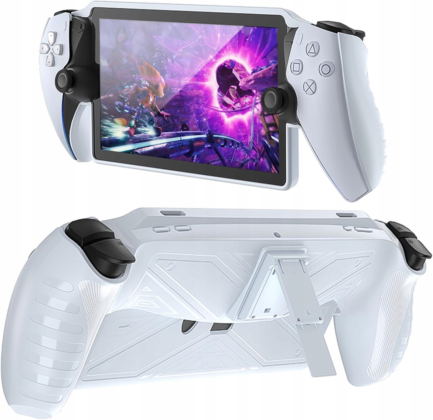 Etui ochronne na PlayStation Portal z podpórką, etui na PSP - biały