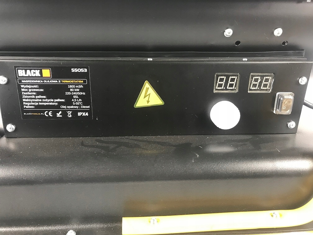 NAGRZEWNICA OLEJOWA z kominem 40KW LCD 940m3 term Moc grzewcza 40 kW