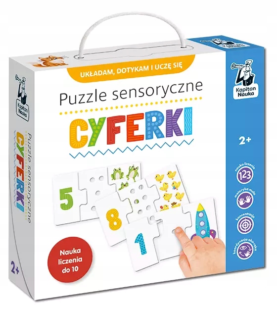 Puzzle sensoryczne 30 elementów. Cyferki
