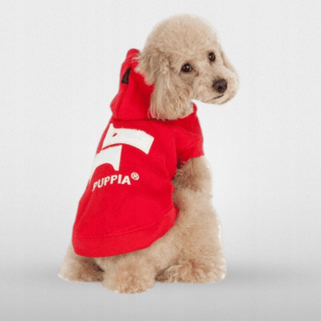 Mikina Pro Psa S Kapucí Červená Puppia XXL Cavalier Buldok Španěl