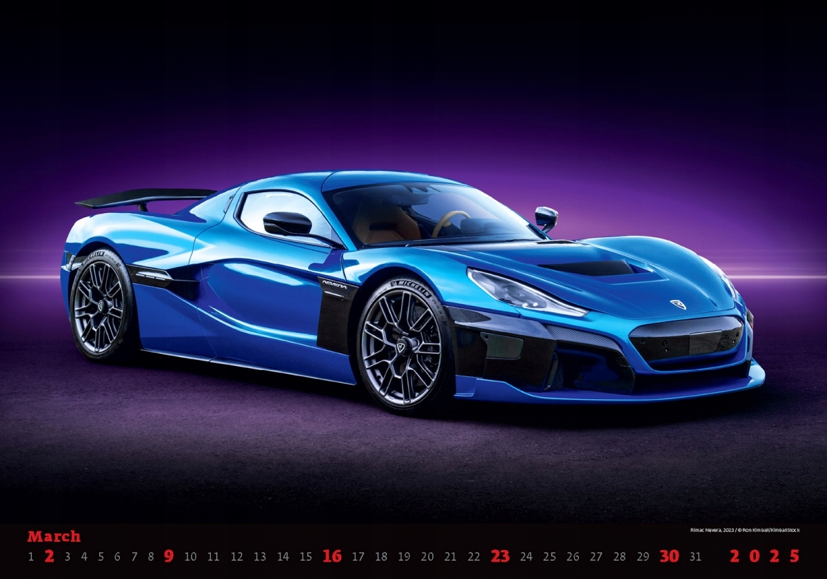 Kalendarz CARS 2025 SPORTOWE AUTA DUŻY FORMAT 45x32 cm PREZENT DLA NIEGO Stan opakowania oryginalne