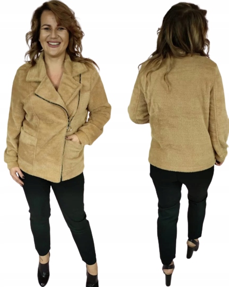 Kurtka Alpaka Ola ramoneska camel zamek L/XL
