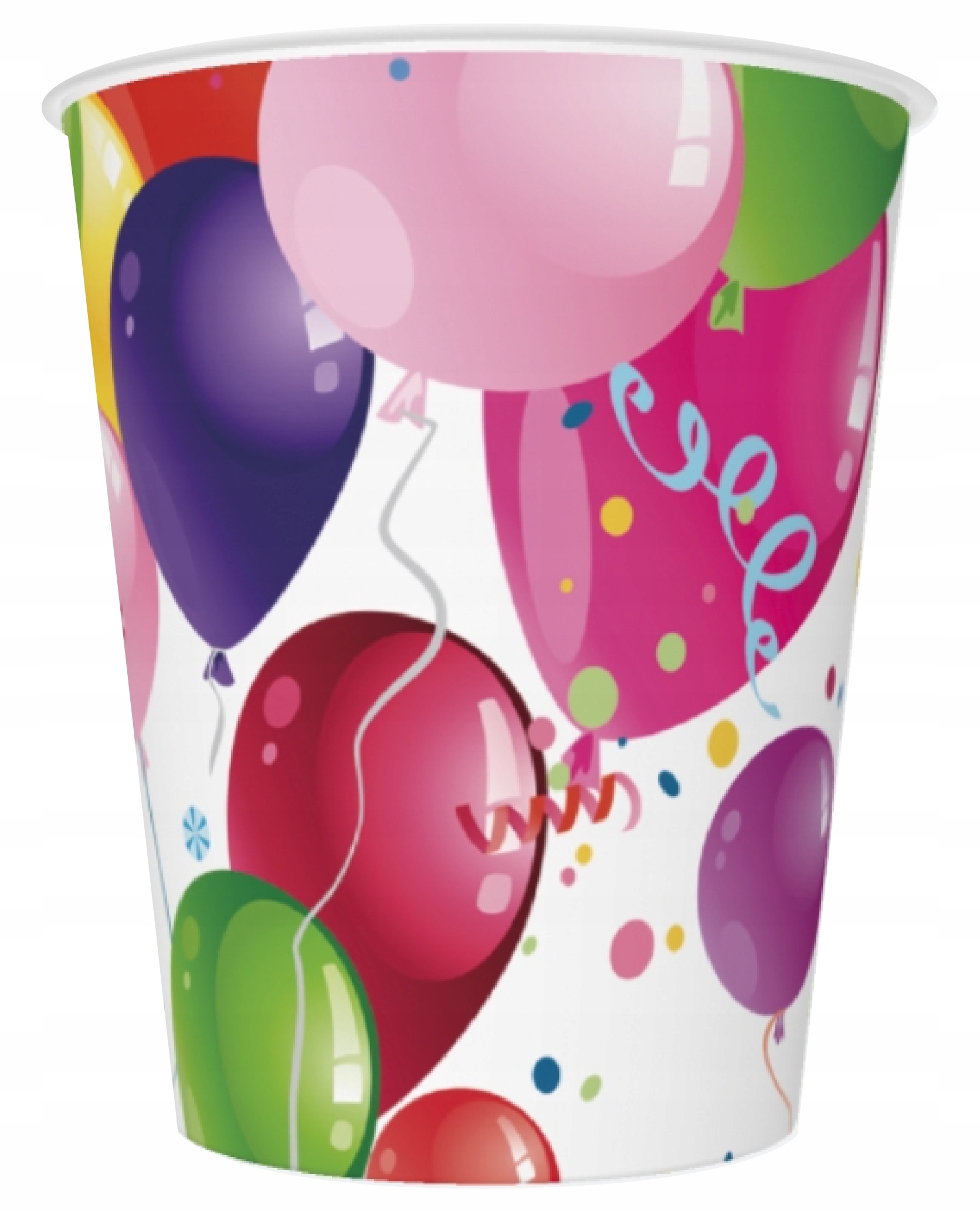 KUBECZKI URODZINOWE PAPIEROWE BALONIKI 250ml 8 szt