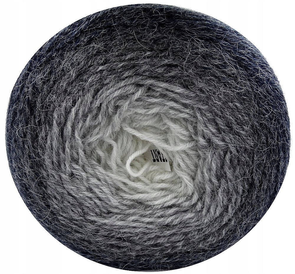 Włóczka Flowers Alpaca 410 Czarny/szary//biały 250g 940m 15850