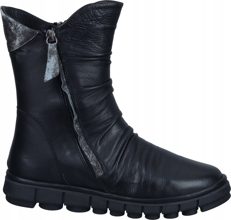 Dámské kožené dámské kotníkové boty na zip, černé Manitu, velikost 990531-01, velikost 38