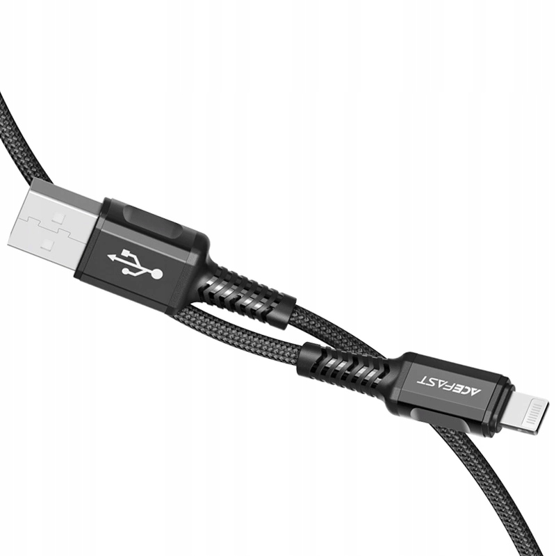 Acefast kabel Mfi Usb Lightning 1,2m, 2,4A czarny (C1-02 black)