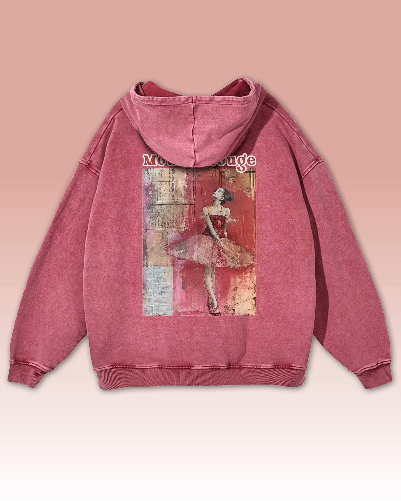 Mikina Moulin Rouge Ballet Tanečnice Baletka Pařížský styl Červená XL