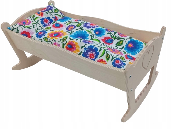 KOŁYSKA DLA LALEK DUŻA GRAWER. POŚCIEL BAWEŁNIANA